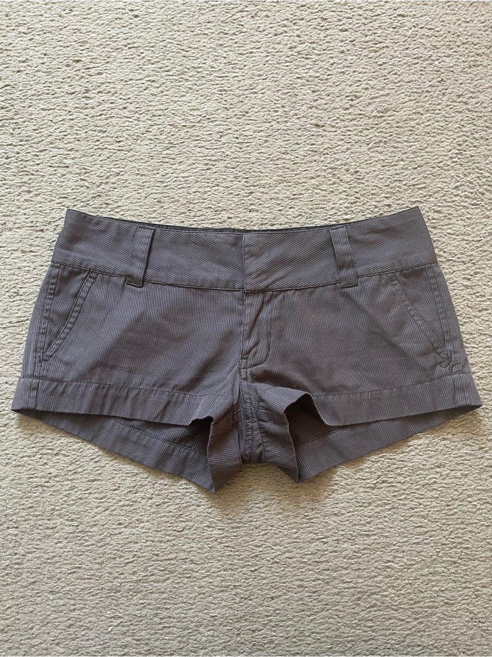 Hurley Gray Low-Rise Cotton Blend Shorts - Picture 1 of 7